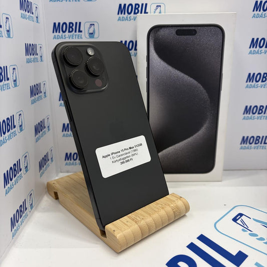Apple iPhone 15 Pro Max Kártyafüggetlen 512 GB, 12 hó garancia