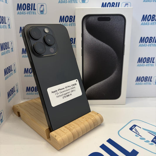Apple iPhone 15 Pro Kártyafüggetlen 128 GB, 12 hó garancia
