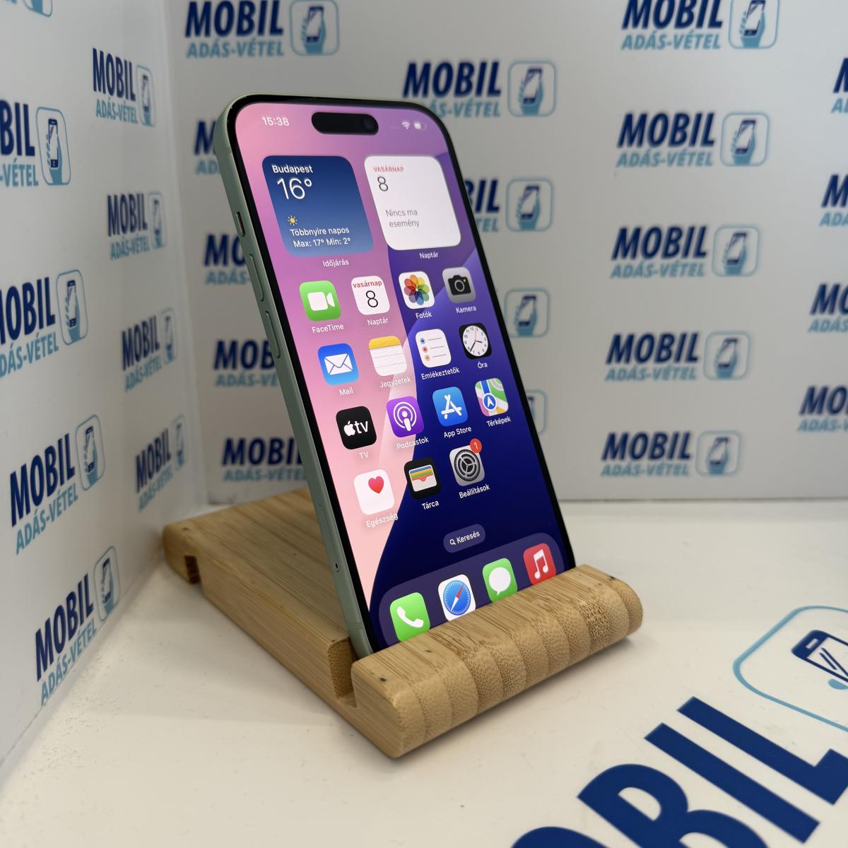 Apple iPhone 15 Kártyafüggetlen 128 GB, 12 hó garancia, Újszerű