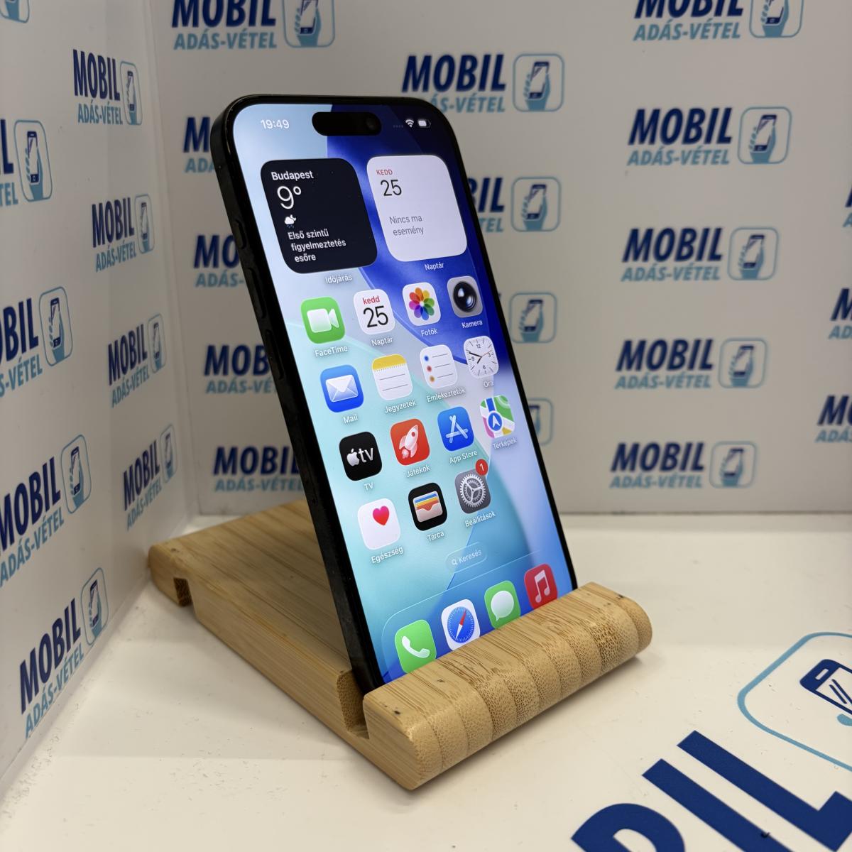 Apple iPhone 15 Pro Kártyafüggetlen 128 GB, 12 hó garancia