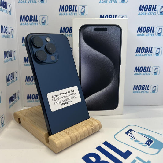 Apple iPhone 15 Pro Kártyafüggetlen 128 GB, 12 hó garancia