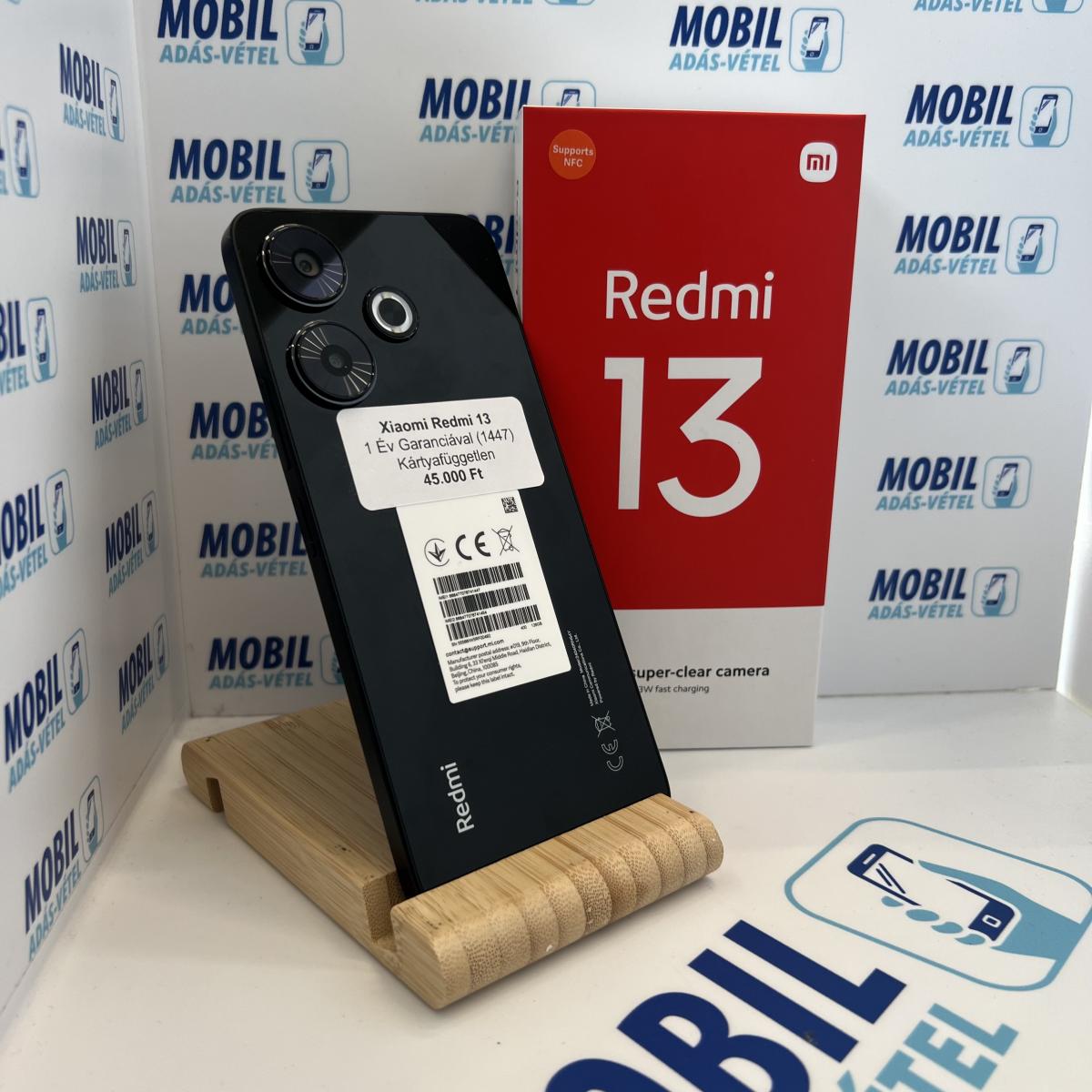 Xiaomi Redmi 13 4G Kártyafüggetlen 128 GB 6 GB Ram, 12 hó garancia