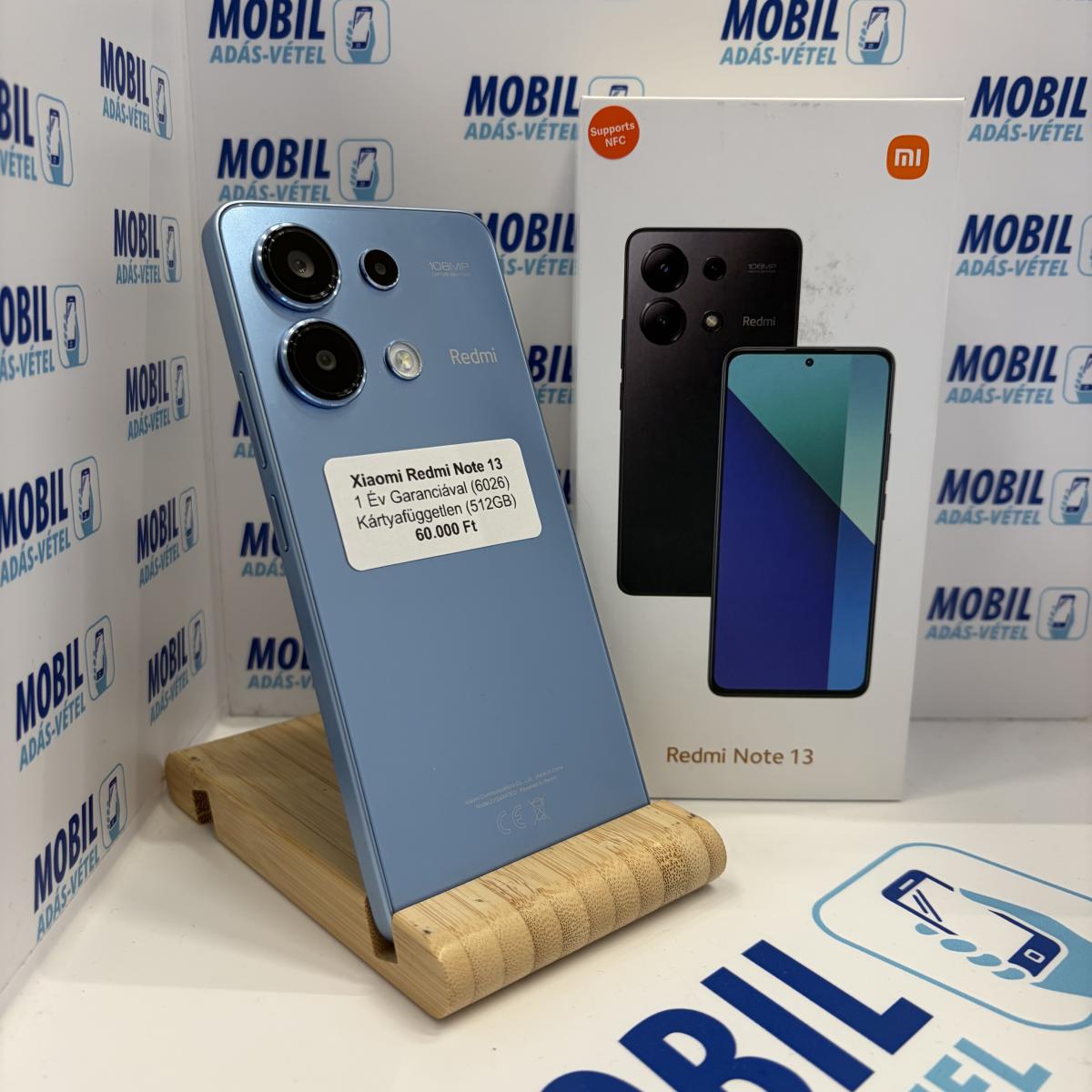 Xiaomi Redmi Note 13 4G Kártyafüggetlen 512 GB, 12 hó garancia