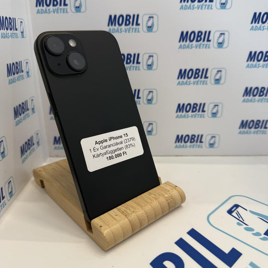 Apple iPhone 15 Kártyafüggetlen 128 GB, 12 hó garancia
