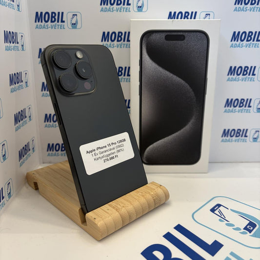 Apple iPhone 15 Pro Kártyafüggetlen 128 GB, 12 hó garancia